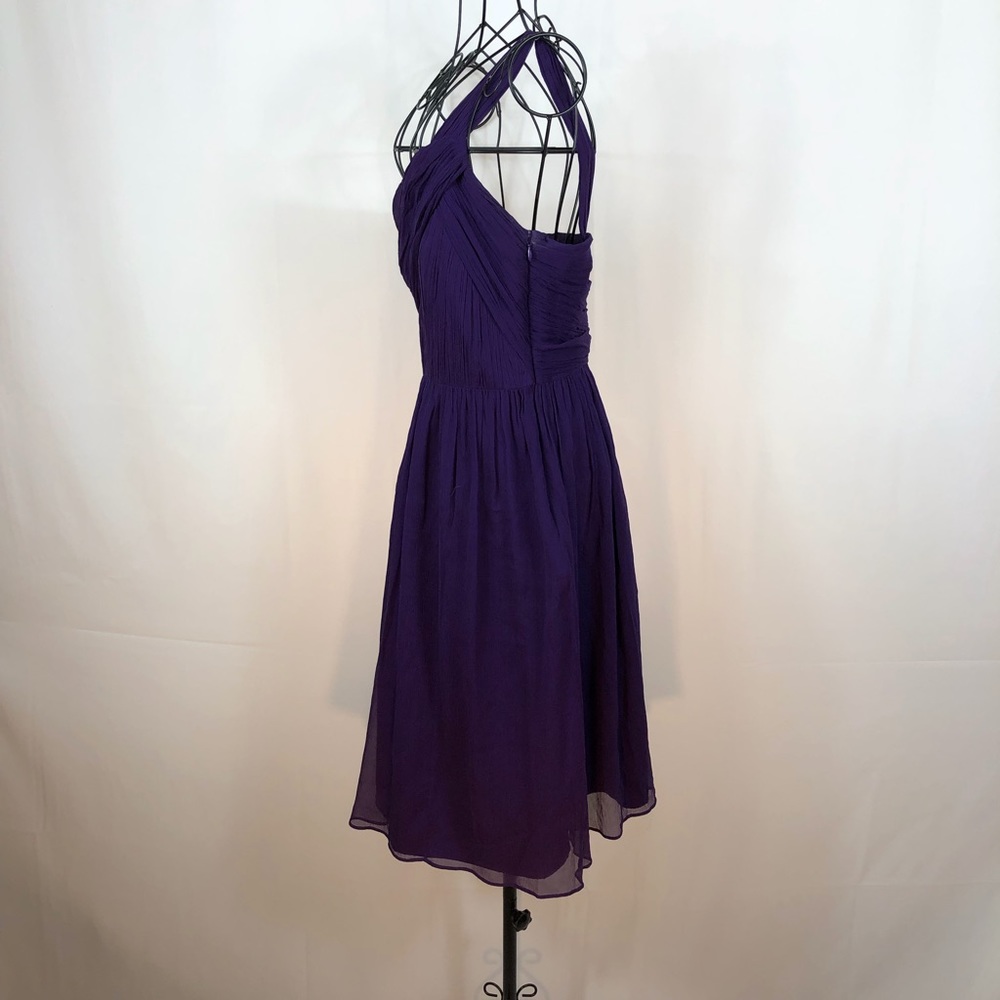 J.Crew purple silk one shoulder dress 6 - Picture 6 of 7